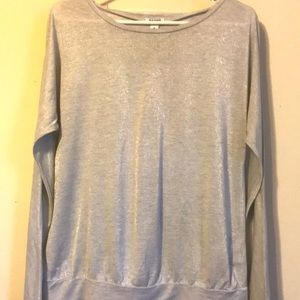 Old Navy long sleeve silver sparkling blouse, S-M.